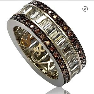 Suzy Levian Sterling Silver Baguette Ring, 7, NWT